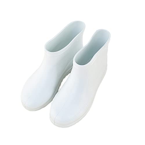 FOMIYES Rutschfeste Dicke EVA Regenstiefel Säure und Laugenbeständig Niedrige Schaftlänge Strapazierfähige Überziehschuhe Weiß für Outdoor Einsatz bei Nassem Wetter von FOMIYES