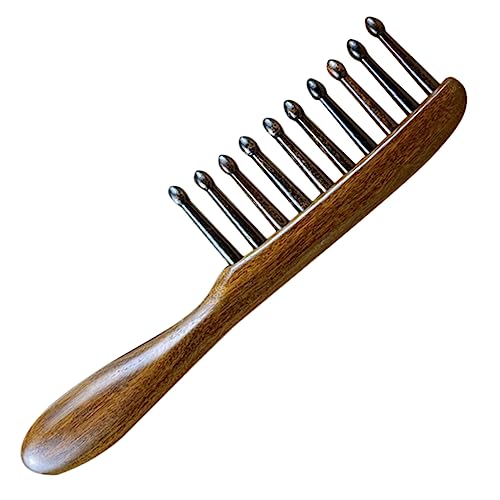 FOMIYES Sandelholz Haarkamm Breiter Zahnkamm Antistatisch Für Damen Und Herren Kopfhautmassage Entwirrkamm Aus Holz Für Glattes Und Lockiges Haar von FOMIYES