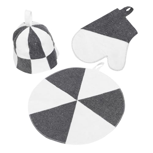 FOMIYES Sauna Filzhut Handschuhen Und Matte Wärmeisolierende Und Wasserabsorbierende Sauna-zubehör Für Damen Und Herren von FOMIYES