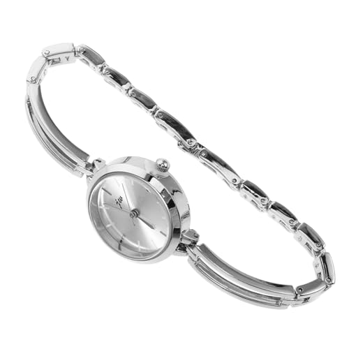 FOMIYES Silberne Damenuhr Mit Aus Legierung Modische Armbanduhr Mit Feiner Quarzarmbanduhren Silbernes Weißes von FOMIYES