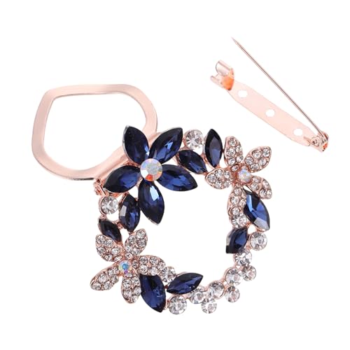 FOMIYES Schalbrosche Damen Strass Schmuck Alloy Kreativer Schalhalter Langlebiges Kleidungsdekor Accessoire für Schals und Tücher Eleganter Schalring mit Feiner Verarbeitung in Saphirblau von FOMIYES