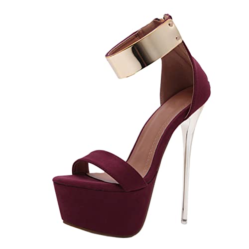 FOMIYES Schicke Damen Sommer Sandalen mit Dünnem Absatz Wasserdichte Schwarze High Heels für Strand und Alltag Rutschfeste Sohle Modisches Design für Outfits von FOMIYES