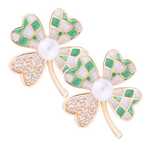 FOMIYES Kleeblatt-ohrringe Grüne Strass-ohrhänger St Patricks Day-ohrringe Ohrstecker Aus Hochwertiger Leicht Und Angenehm Zu Tragen von FOMIYES