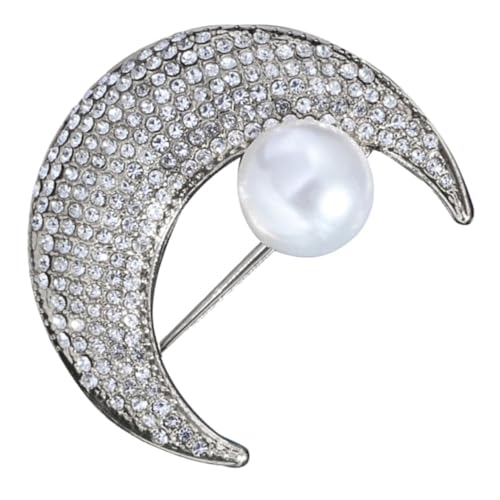 FOMIYES Schimmernde Mond brosche mit Halbem Mond design und Funkelnden Strasssteinen Stilvolle Anstecknadel für Damen Vielseitiges Schmuckaccessoire für Partys Hochzeiten Weihnachten und von FOMIYES
