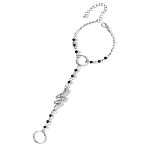 FOMIYES Schlangen Finger Ring Armband für Frauen Einzigartige Handkette mit Schlangenmotiv Verstellbar Langlebig für Besondere Anlässe um Aufmerksamkeit zu Erregen von FOMIYES
