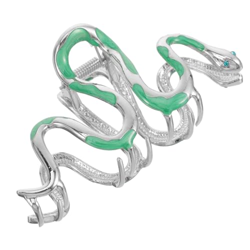 FOMIYES Schlangenförmige Grüne Haarklammer Aus Metall Mit Strass Stilvolles Haaraccessoire Für Damen Für Besondere Anlässe Und Täglichen Gebrauch von FOMIYES