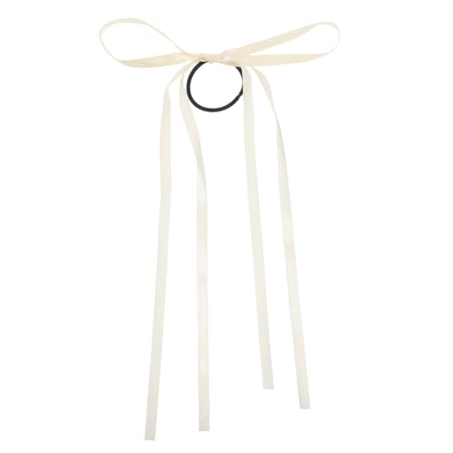 FOMIYES Versatile Haargummis Mit Schleife Für Damen Süße Und Anpassbare Haaraccessoires Satinierter Für Alltagslooks Und Besondere Anlässe Beige von FOMIYES