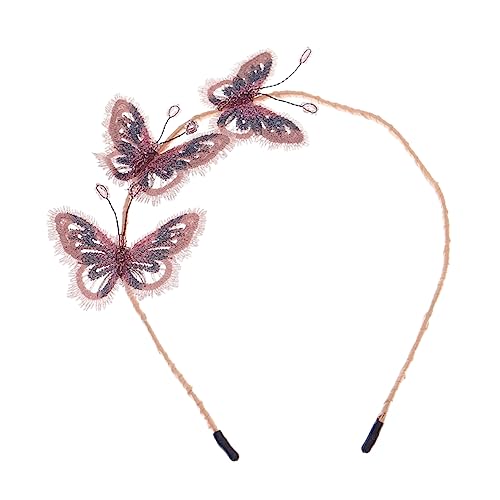 FOMIYES Schmetterlings Stickerei Stirnband Schmetterlings-stirnband Blumenstirnband Für Frauen Perlenstirnbänder Für Frauen Haargummis Für Frauen Schmetterlinge Haare Hut 3d Mädchen Eisen von FOMIYES