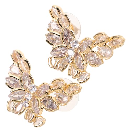 FOMIYES Schmetterling Ohrstecker Damen Funkelnde Zirkonia Ohrhänger Leichtes Kupfer Material Komfortabel und Langlebig Modisches Schmuck Accessoire für Alltag und Besondere Anlässe von FOMIYES