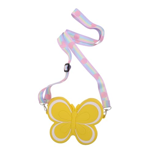 FOMIYES Girls Purse Niedliches Kompaktes Schmetterlings- -Portemonnaie Für Mädchen Praktische Umhängetasche Für Mädchen Verstauen Von Kleingeld Und Kleinen Gegenständen Gelb von FOMIYES