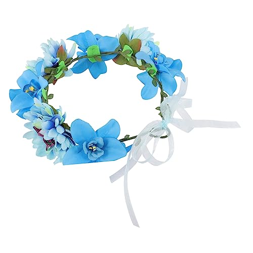 FOMIYES Schmetterlingsblumen-stirnband Blumenkronenkranz Hochzeit Stirnband Floraler Haarkranz Blumenkopfbedeckungen Tiara Haarschmuck Stoff Blumenmädchen Strandresort von FOMIYES