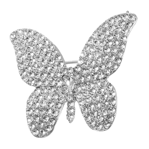 FOMIYES Schmetterlingsbrosche mit Kristallflügeln Funkelnde Strass Anstecknadel für Damen Vielseitiges Vintage Accessoire für Hochzeit Mantel Cardigan Party und Alltag von FOMIYES