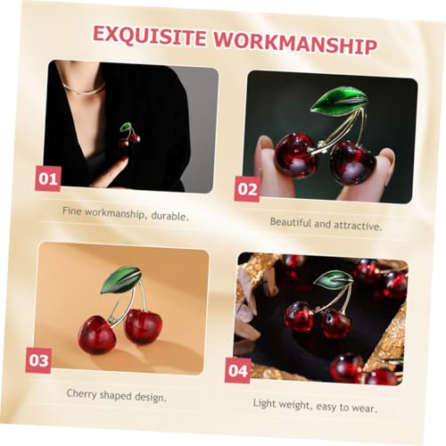 FOMIYES Schmuck Kirschen Anstecknadel aus Resin Kirschbrosche für Damen Kleidung Pins Vielseitige Accessoires für Jacke Tasche und Individuelles Design für Frauen und Mädchen von FOMIYES