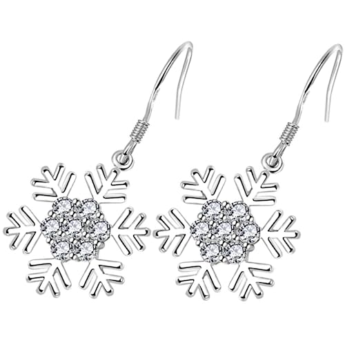 FOMIYES Schneeflocken Ohrringe für Weihnachten Dangle Ohrringe Hochwertigem für Partys und Besondere Anlässe für Weihnachtsfeiern Neujahrsfeiern und Fotoshootings von FOMIYES