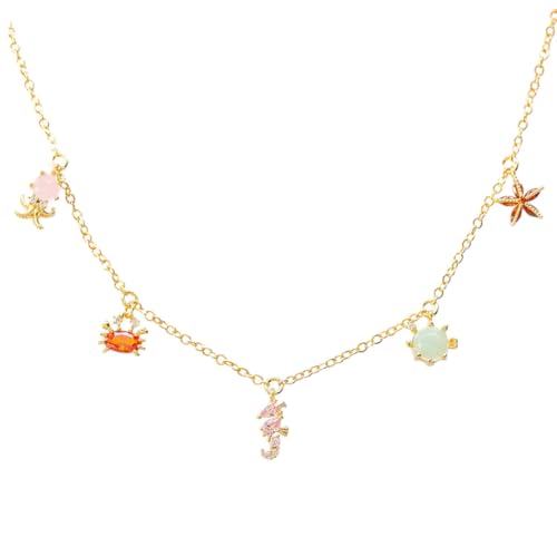 FOMIYES Schöne Damen Halskette mit Bunten Meerestieren Zarte Clavicle Chain Umweltfreundliches Material Eleganter Schmuck für Strand und Alltag FOMIYES Schöne Damen Halskette mit Bunten Meerestieren Zarte Clavicle Chain Umweltfreundliches Material Eleganter Schmuck für Strand und Alltag von FOMIYES