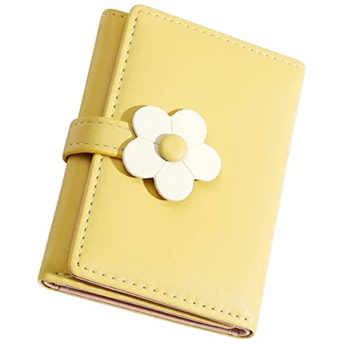 FOMIYES Schülergeldclip Mädchenhandtasche Damen Geldbörsen kleines Portemonnaie Damen Girly Geldbörse für Frauen einfach Brieftasche für Mädchen Kleine Geldbörse für Mädchen PU-Leder Gelb von FOMIYES