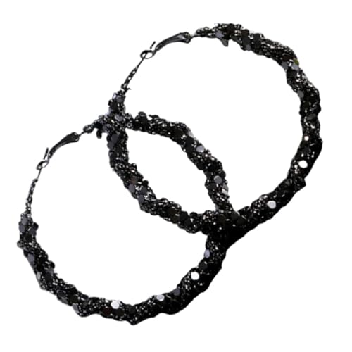 FOMIYES Schwarze Große Creolen Ohrringe Damen Übergroße Geometrische Hängende Statement Schmuck Temperamentvolle Accessoires für Durchstochene Ohren Vielseitig Kombinierbar FOMIYES Schwarze Große Creolen Ohrringe Damen Übergroße Geometrische Hängende Statement Schmuck Temperamentvolle Accessoires für Durchstochene Ohren Vielseitig Kombinierbar von FOMIYES