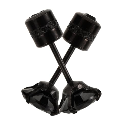 FOMIYES Schwarze Punk Ohrstecker Herren Metallohrringe mit Zirkonia Titanstahl Ohrschmuck Dekorative Leichte Ohrstecker für Männer Modisches Accessoire von FOMIYES