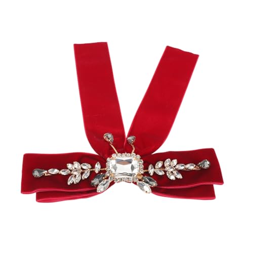 FOMIYES Schwarze Schleifenbrosche mit Strasssteinen Vintage Barock Stil Französisch-britisches Design Dekorative Kragenbrosche für Blusen Mäntel Schals Schmuck für Besondere Anlässe und von FOMIYES