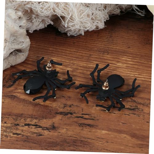 FOMIYES Schwarze Spinnenohrringe Kristallbesetzt Halloween Ohrstecker Damen Stylische Alloy Studs Leichtes Design für Kostüm und von FOMIYES