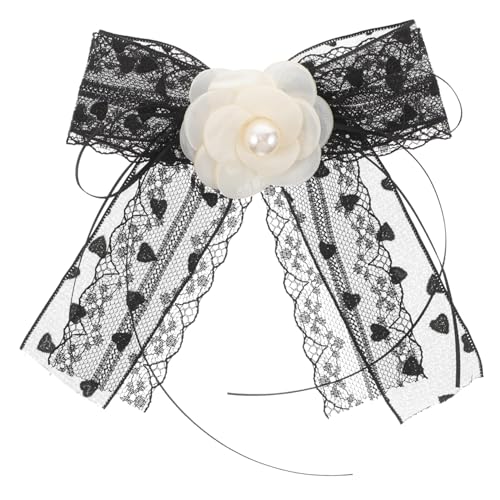 FOMIYES Schwarze Spitzen-schleifenbrosche Damen Vintage-design mit Netzband Leichte Sichere Anstecknadel für Kleider Jacken und Lolita-mode Elegantes für Besondere Anlässe von FOMIYES