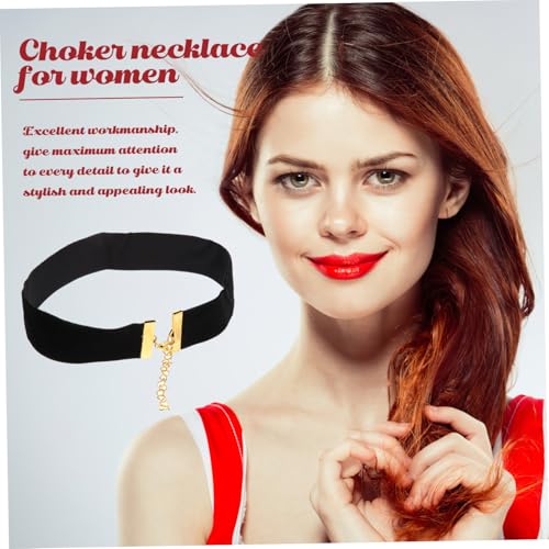 FOMIYES Schwarzer Verstellbarer Samt Choker Halskette Weiches Samtiges Material Modisches Schmuck Accessoire für Frauen und Mädchen Geeignet für Halloween Karneval und Cosplay von FOMIYES