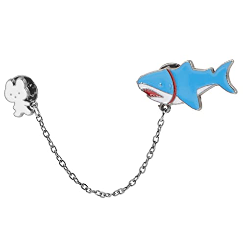 FOMIYES Shark Brosche Damen Anstecknadel aus Langlebiger Legierung mit Ketten Design Ansteckbrosche für Anzug Jacke und Hut Auffälliges Accessoire für Alltag und Besondere Anlässe von FOMIYES