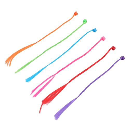 FOMIYES 18stücke Bunte Geflochtene Nylon-haarverlängerungen Für Junge Mädchen Mit Clip-aufsätzen Party-accessoires Für Halloween Und Weihnachten von FOMIYES