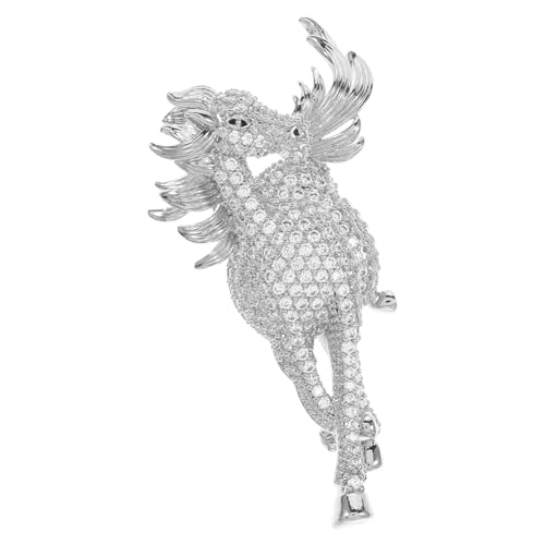 FOMIYES Sicherheitsnadel Brosche Kleidungsbroschen Brosche Mit Pferdemotiv Strasssteine Pferdeaccessoire Pferde Anstecknadel Strass Pferdeornament Strassbrosche Accessoires von FOMIYES