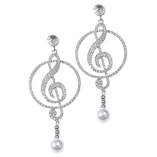 FOMIYES Silber Musiknoten Ohrringe Damen Ohrhänger mit Funkelnden Zirkonia Modisch Langlebig für Alltag und Besondere Anlässe Trendiges Schmuckaccessoire von FOMIYES