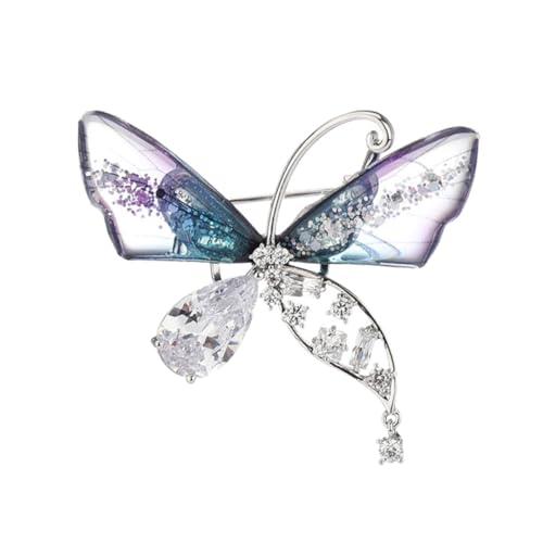 FOMIYES Silberfarbene Zirkonia Brosche Schmetterling Damen Anstecknadel Modisches Kleidung Accessoire für Kleider Taschen Schals Geschenkidee für Frauen von FOMIYES