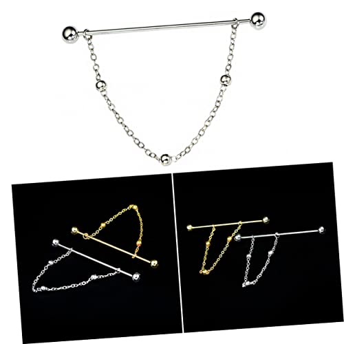 FOMIYES Silberne Hemdkragen Brosche mit Runden Kugeln Schraubverschluss Kupferlegierung Langlebig und Sicher Dekorative Krawattennadel für Herrenhemden Geeignet für Casual und Formelle von FOMIYES