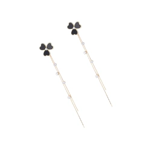 FOMIYES Silberne Kleeblatt Ohrringe mit Tassel Anhänger und Elegant Leichte Damen Ohrhänger für Patricks Day Modisch und Auffällig für Alltag Hochzeit und Festlichkeiten von FOMIYES