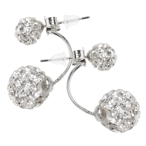 FOMIYES Silberne Ohrstecker Damen Aromatherapie Kugel Ohrschmuck Strassstaub All Match Ohrjewelries für Frauen von FOMIYES