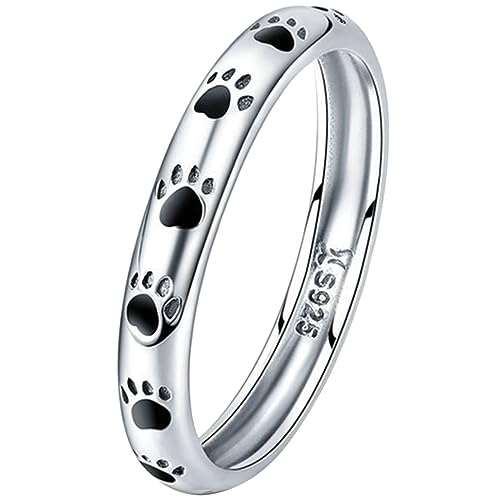 FOMIYES Mit Pfotenabdruck Verstellbarer Silberring Für Tierfreunde Schmuck Für Und Frauen Geschenkidee Für Freunde Und Familie von FOMIYES