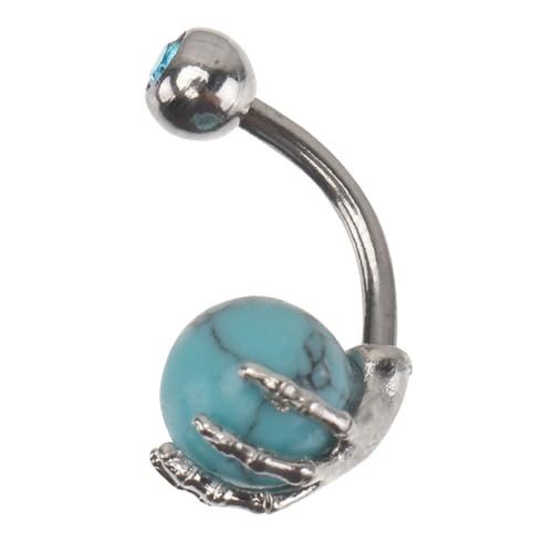 FOMIYES Skelett Hand Bauchnabelpiercing mit Acrylkugel Dekoratives Nabelpiercing für Frauen Modisches Bauchnabelring Schmuckstück Geeignet für Sommer und Strandoutfits von FOMIYES