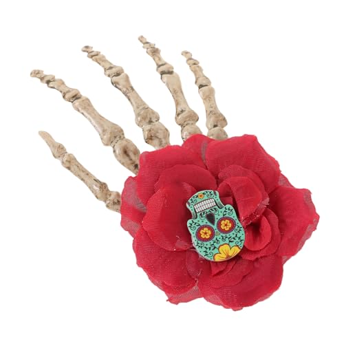 FOMIYES Skelett-hände-haarspangen Skeletthände Knochenhaarnadeln Skelett-haarschmuck Halloween-haargummis Skeletthände Knochenhaarspangen Skelettzubehör Stoff Mädchen Ornamente Fräulein von FOMIYES