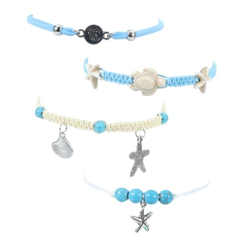 FOMIYES Sommer Fußkettchen Damen Wasserdichtes Strand Fuß Schmuck Verstellbare Knöchelketten für Frauen Mädchen Boho Style von FOMIYES