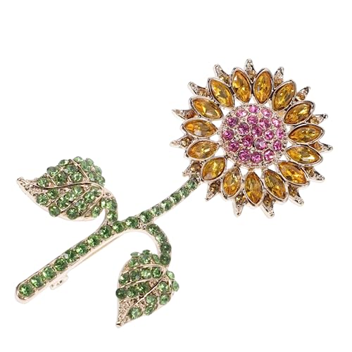 FOMIYES Sonnenblumen Brosche für Damen Anstecknadel mit Strass Accessoire für Kleidung Taschen und Hüte für Alltag und Besondere Anlässe von FOMIYES
