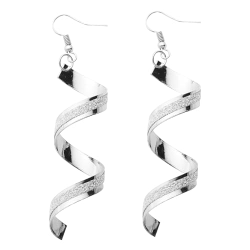 FOMIYES Spiral Ohrhänger Damen Mattiert Geometrisch Modisch Leicht und Langlebig Silberfarbene Ohrringe für Alltag und Party von FOMIYES