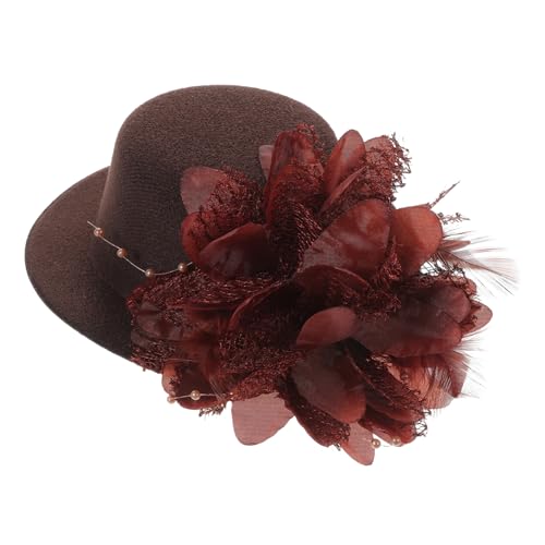 FOMIYES Spitze Blume Haarspange Barrettes für Frauen Haarschmuck für die Hochzeit Hut Haarspange Party Mädchen Haarzubehör Haarspangen Kopfbedeckung aus Spitze Feder von FOMIYES