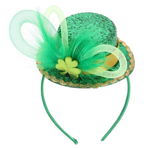 FOMIYES St. Patrick's Day Stirnband Grüner Zylinder Haarband Irisches Pailletten-Kleeblatt Lepre-Chaun-Hut Stirnband St. Patty's Day Haarschmuck Damen- Und Mädchen-Kostüm-Requisiten von FOMIYES