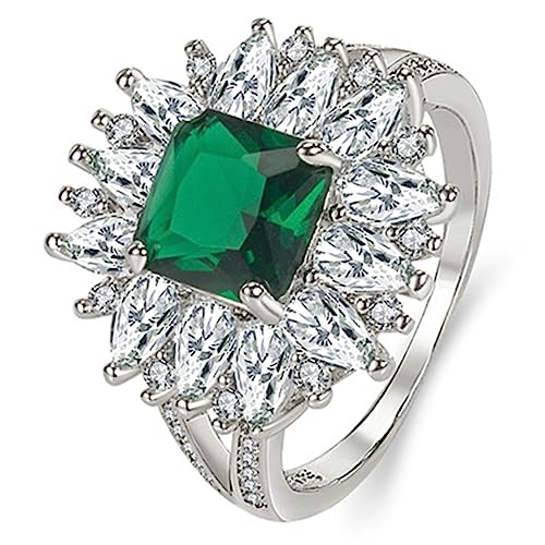 FOMIYES Statement Ring Zirkonia Eleganter Verlobungsring für Damen Hochzeitsring oder Geburtstagsgeschenk Funkelnder Schmuck für Besondere Anlässe von FOMIYES