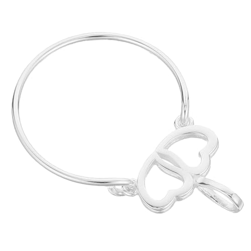 FOMIYES Sterling Silber Anhänger Charm Holder Halskette Doppelte Herz Design Symbol Vielseitiger Connector Pendant für Damen Eleganter Schmuck für Alltag Partys Feiertage von FOMIYES