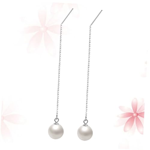 FOMIYES Sterling Silber Ohrringe Damen Perlen Hängend Elegant Lange Quaste Ohrschmuck von FOMIYES