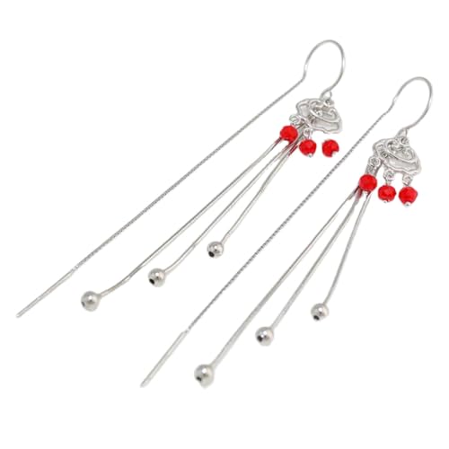 FOMIYES Sterling Silber Ohrringe Damen Vintage Safe Lock Design Lange Quasten Ohrhänger Baumelnde Ohrringe für Frauen für Freundin Party und Alltag Geeignet von FOMIYES
