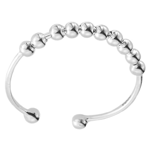 FOMIYES Sterling Silber Ring Damen Offener Perlenring Verstellbar Stil Modisch Stapelbar Elegant Für Alltag Und Kombination von FOMIYES