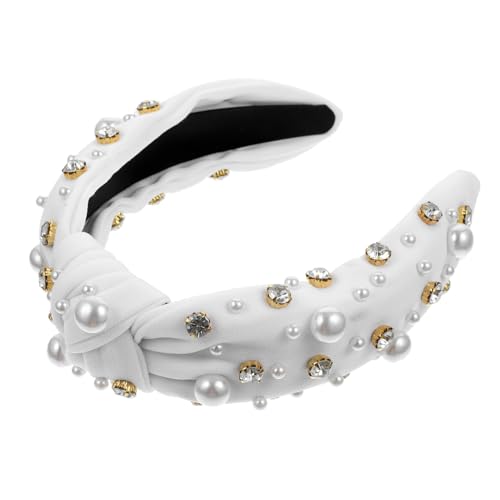 FOMIYES Knoten-stirnband Für Damen Perlen-strass Breites Stirnband Party-accessoire von FOMIYES