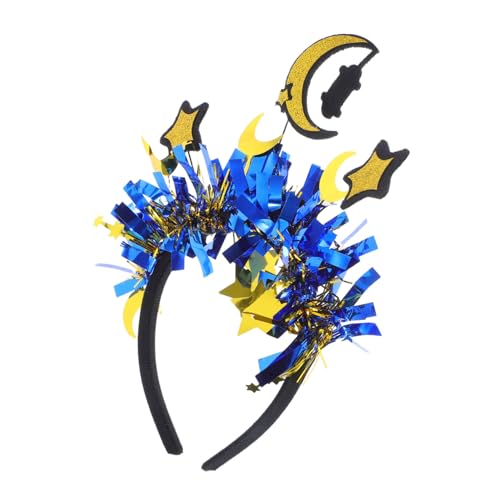 FOMIYES Stirnband Dekorativer Kopfschmuck Ramadan-party-requisiten Karnevalskopfschmuck Mondstern Haarband Mond Stirnband Kostüm Party-star-kopfschmuck Sterne Kopfbedeckung Farbbalken von FOMIYES