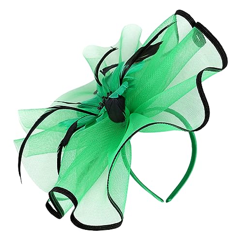 FOMIYES Stirnband Haarschmuck Stirnbänder Hut Frauen Haarschmuck Für Braut Hochzeit Brauthüte Teeparty Stirnband Frauen Kopfschmuck Teeparty Kopfbedeckung Damen Mesh Grün von FOMIYES